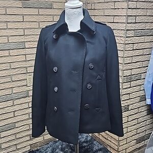J.CREW Ladies Wool Coat Sz M Excellent condition Black